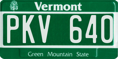 VT license plate PKV640