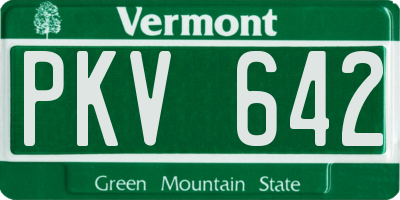 VT license plate PKV642