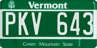 VT license plate PKV643