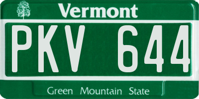 VT license plate PKV644