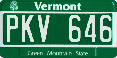 VT license plate PKV646