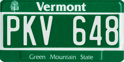 VT license plate PKV648