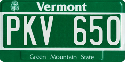 VT license plate PKV650