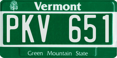 VT license plate PKV651