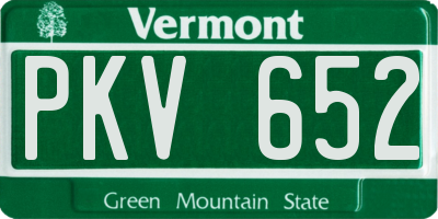 VT license plate PKV652
