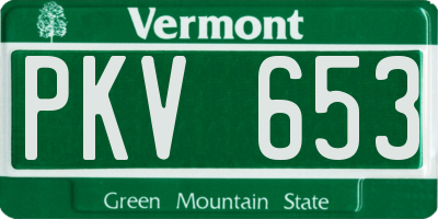 VT license plate PKV653