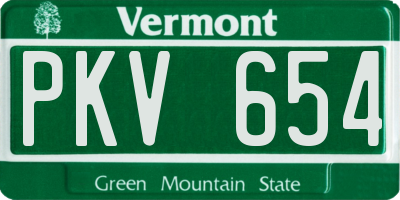 VT license plate PKV654