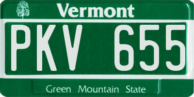 VT license plate PKV655