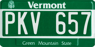 VT license plate PKV657