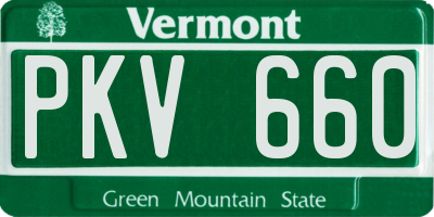 VT license plate PKV660