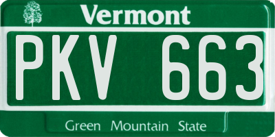 VT license plate PKV663