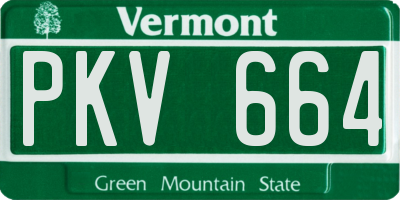 VT license plate PKV664
