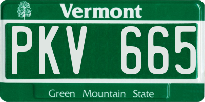 VT license plate PKV665
