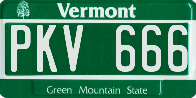 VT license plate PKV666