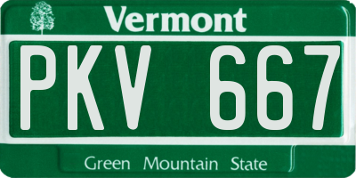 VT license plate PKV667