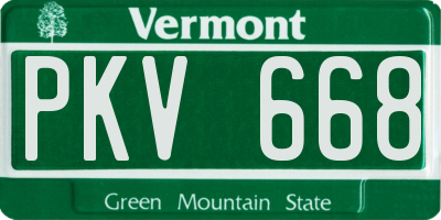 VT license plate PKV668