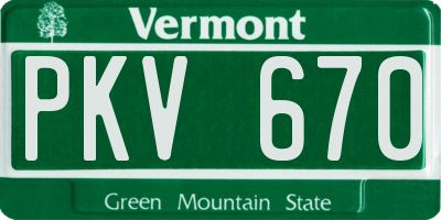 VT license plate PKV670