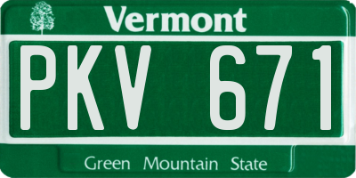 VT license plate PKV671