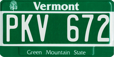 VT license plate PKV672