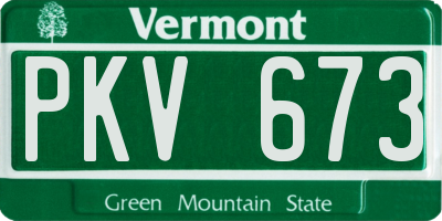 VT license plate PKV673