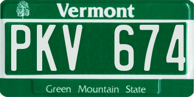 VT license plate PKV674