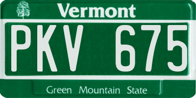 VT license plate PKV675