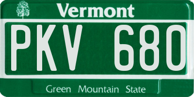 VT license plate PKV680