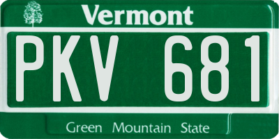 VT license plate PKV681