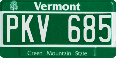 VT license plate PKV685
