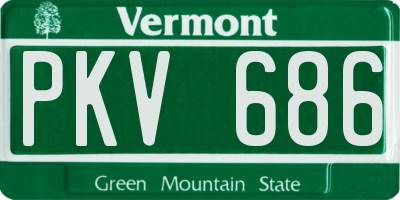 VT license plate PKV686