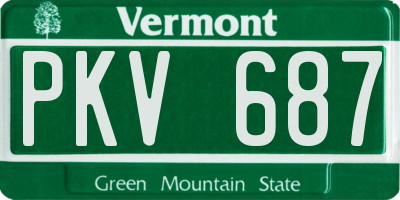 VT license plate PKV687