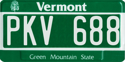 VT license plate PKV688