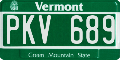 VT license plate PKV689