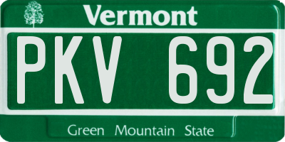 VT license plate PKV692