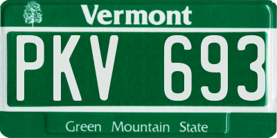 VT license plate PKV693