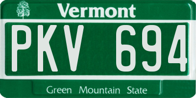 VT license plate PKV694