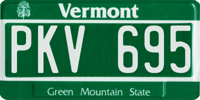VT license plate PKV695