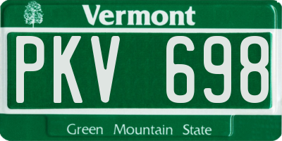 VT license plate PKV698