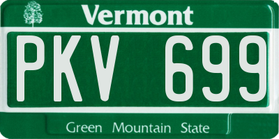 VT license plate PKV699
