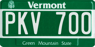 VT license plate PKV700