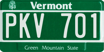 VT license plate PKV701