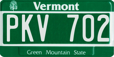 VT license plate PKV702