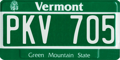 VT license plate PKV705