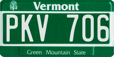 VT license plate PKV706