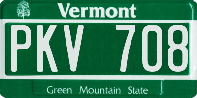 VT license plate PKV708
