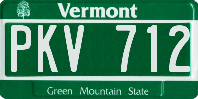 VT license plate PKV712