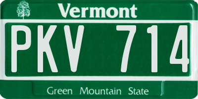 VT license plate PKV714
