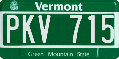 VT license plate PKV715