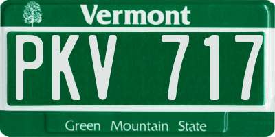 VT license plate PKV717