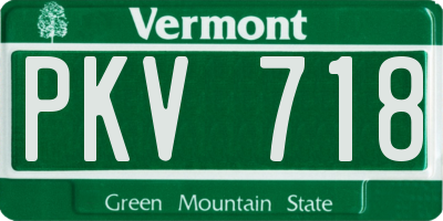 VT license plate PKV718